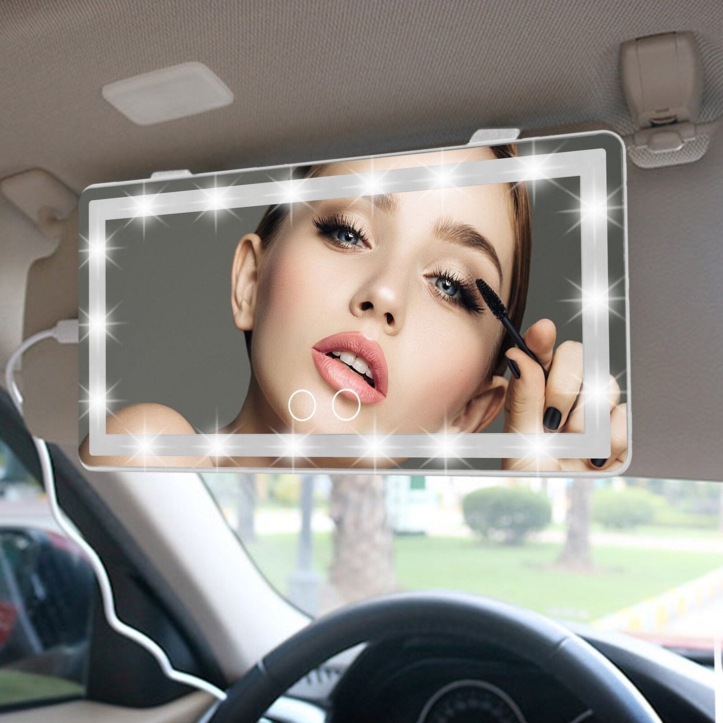Espelho de Maquiagem para Carro — Conforto e Elegância em Viagem