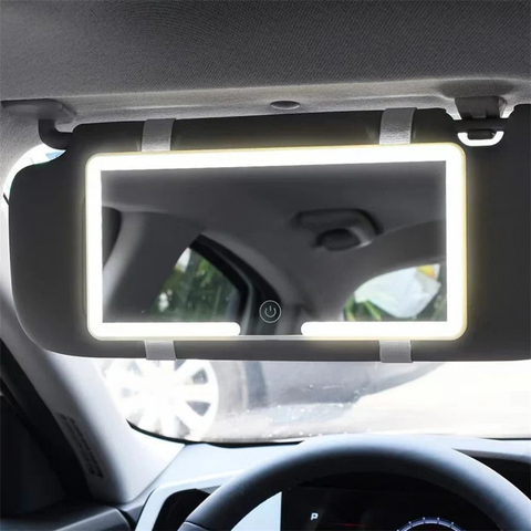 Espelho de Maquiagem LED – Retouches Perfeitas no Carro