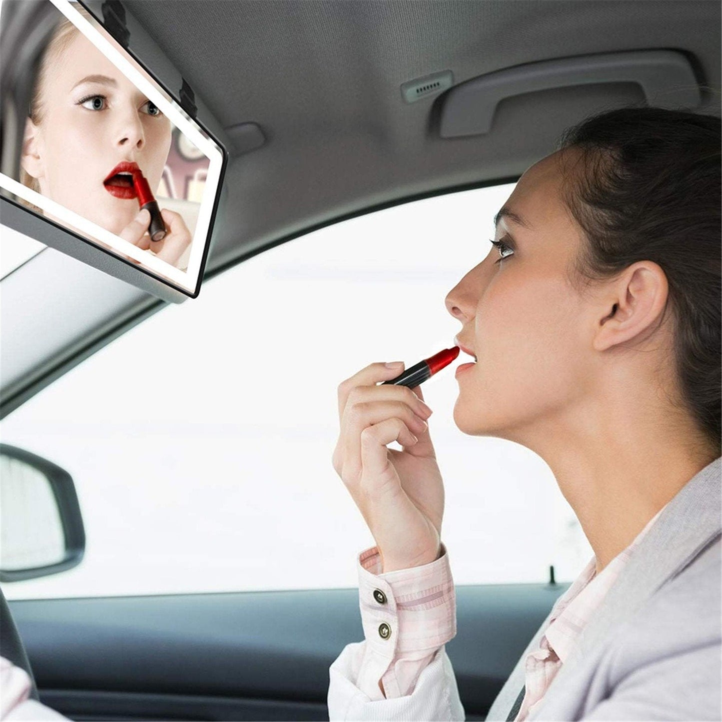Espelho de Maquiagem para Carro — Conforto e Elegância em Viagem