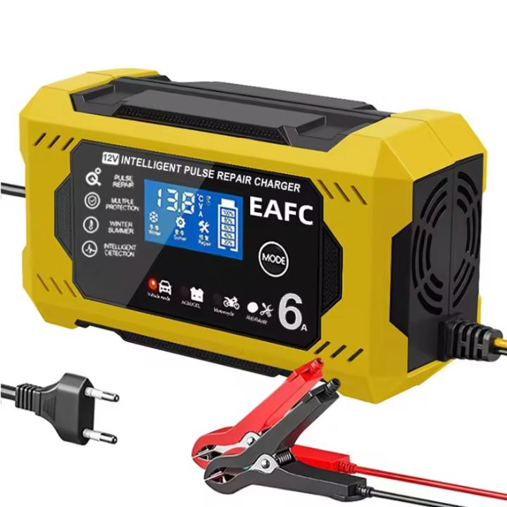 Inteligentní nabíječka baterií do auta 12V/24V - LCD displej & automatická ochrana