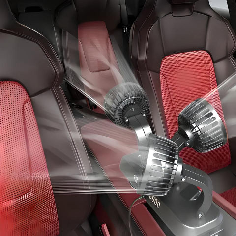 Mini Ventilatore a Tripla Testa – Freschezza Ottimale in Auto