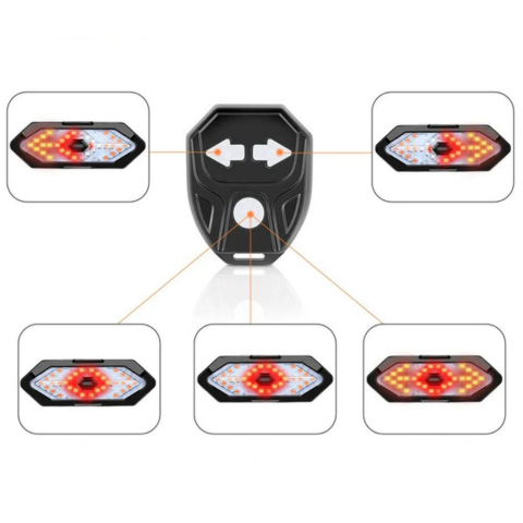 Fuego Intermitente de Bicicleta – Recargable y Control Remoto