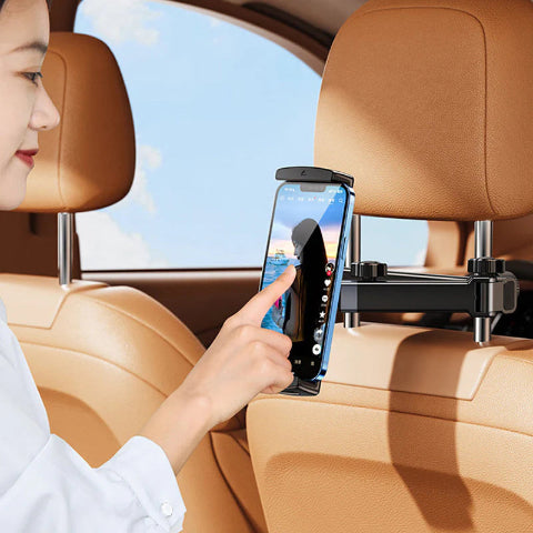 Suporte Para Telefone E Tablet Para Carro – Fixação Regulável Para Apoio De Cabeça