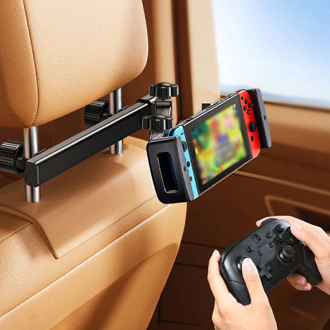 Suporte Para Telefone E Tablet Para Carro – Fixação Regulável Para Apoio De Cabeça