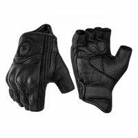 Motorhandschoenen Met Halve Vingers Van PU Leer – Retro Bikerstijl & Ademend Zomer 