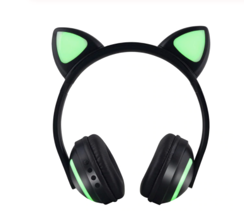 Auriculares de gato Bluetooth iluminados - Conforto de audição e estilo original