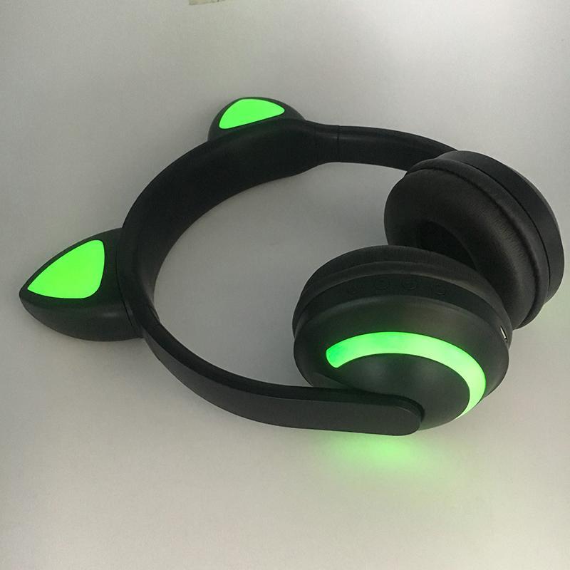 Auriculares de gato Bluetooth iluminados - Conforto de audição e estilo original