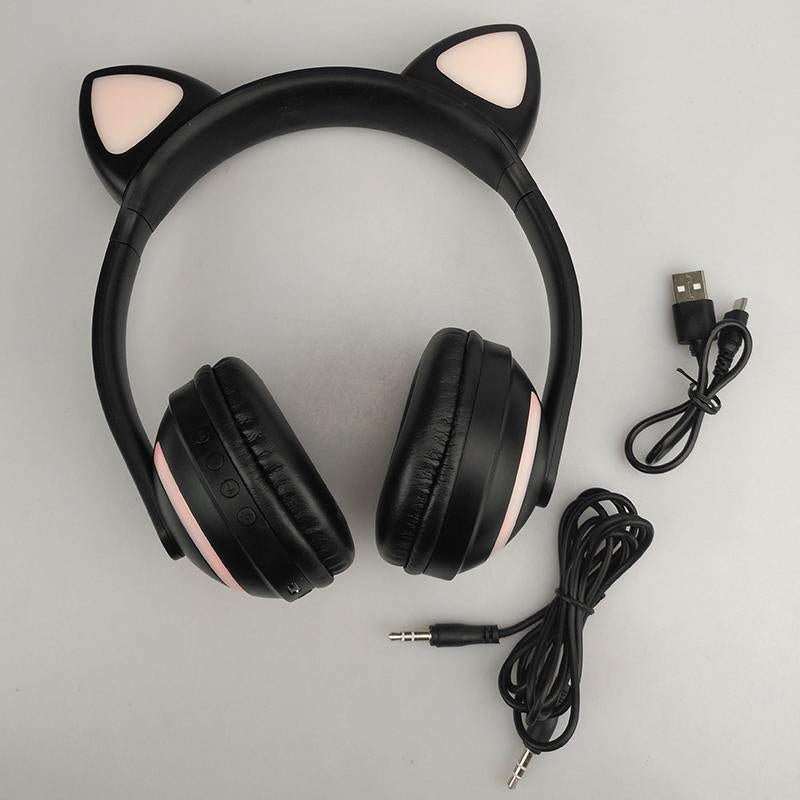 Auriculares de gato Bluetooth iluminados - Conforto de audição e estilo original