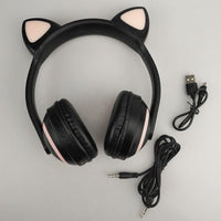 Auriculares de gato Bluetooth iluminados - Conforto de audição e estilo original