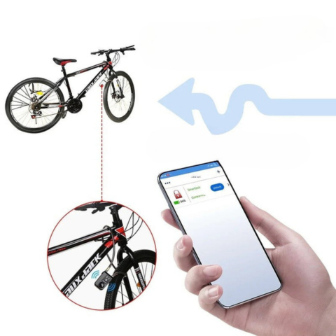 Cadeado Inteligente Para Bicicleta Com Alarme 110dB E Controle Via Aplicativo — Proteção Confiável E Moderna 