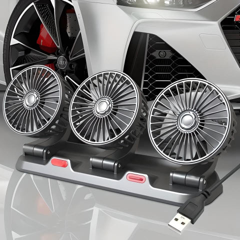 Mini ventilátor s trojitým hlavou – optimální svěžest v autě 
