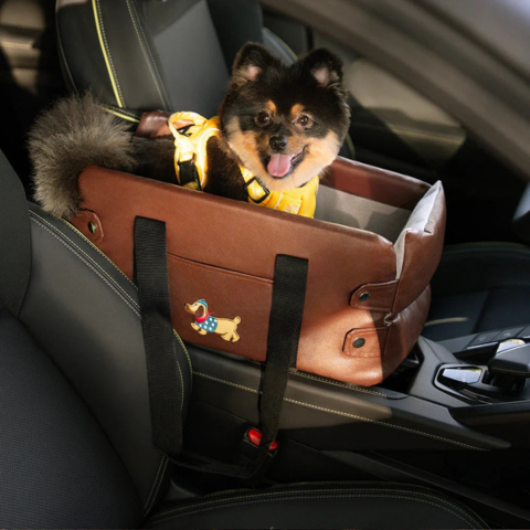 Cesta de Carro Para Pequeno Cão — Segurança E Conforto No Carro 