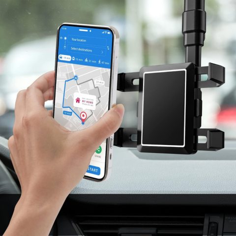 車の電話サポート — ミラーへの取り付けと調整可能 
