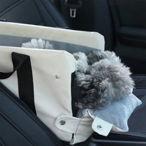 Cesta de Carro Para Pequeno Cão — Segurança E Conforto No Carro 