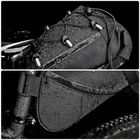 Bolsa de Selim de Bicicleta Grande Capacidade — Impermeável & Refletiva 