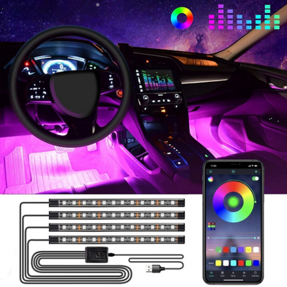 LED-Ambiente Auto-Lampe – Reaktive Mehrfarbige Lichter auf den Klang 