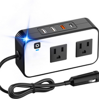 Conversor de Corrente para Carro – Tomadas de Energia e Portas USB Rápidas 