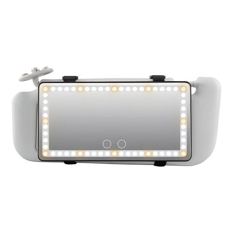 Espelho LED Para Para-Sol De Carro – Iluminação Ajustável E Recarregável 
