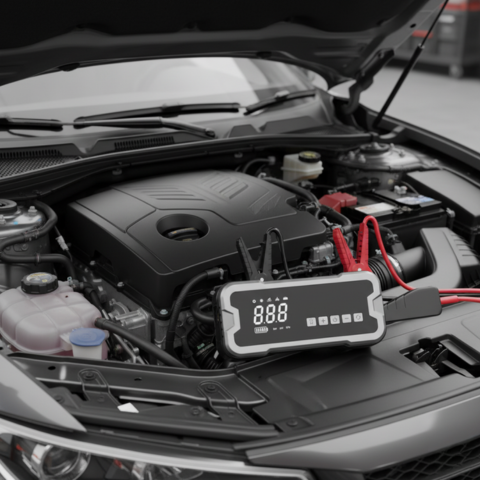Iniciador de Carro Portátil — Multifuncional com Compressor 