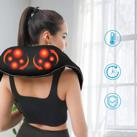 加熱マッサージ器 — 首、背中、肩のリラクゼーション 
