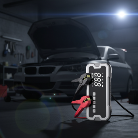Iniciador de Carro Portátil — Multifuncional com Compressor 