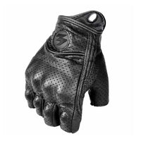 Motorhandschoenen Met Halve Vingers Van PU Leer – Retro Bikerstijl & Ademend Zomer 