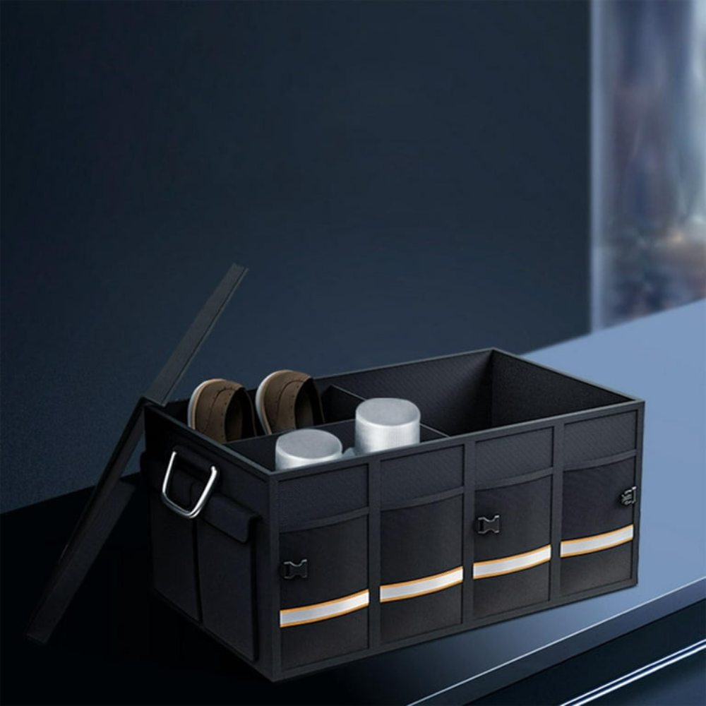 大容量カー・ブーツ・オーガナイザー - 複数のコンパートメントと安定性