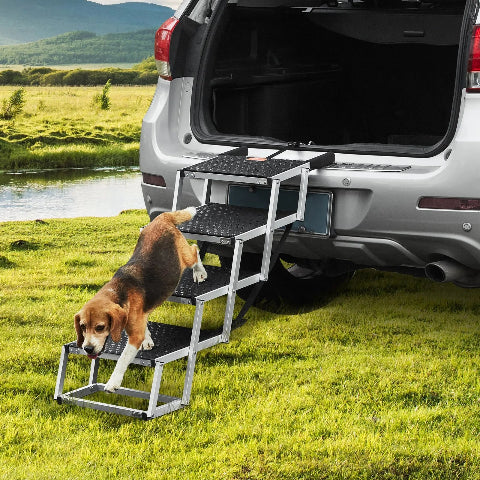 Escaliers Pliables Pour Chien — Accès Facile Au Coffre De Voiture